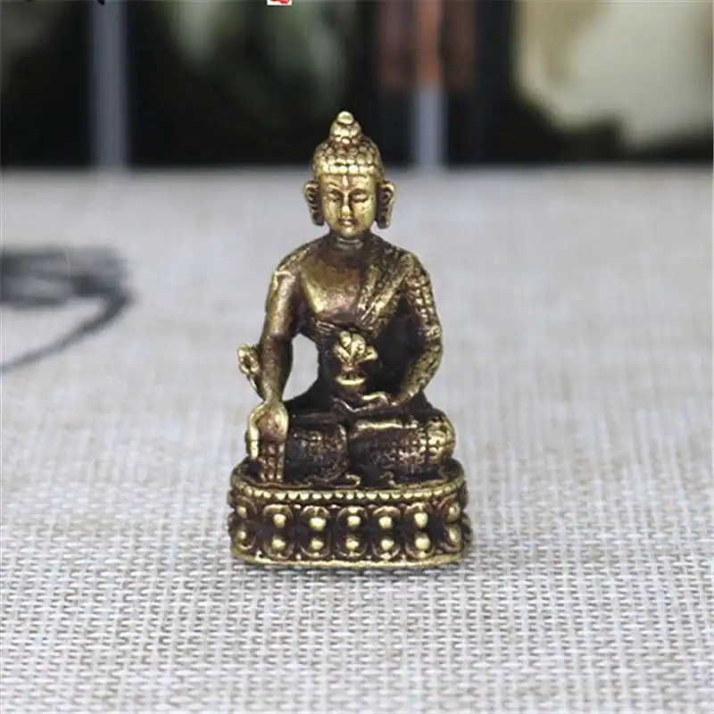Тибетская медицина Будда статус латунный Карманный для украшения тибетская