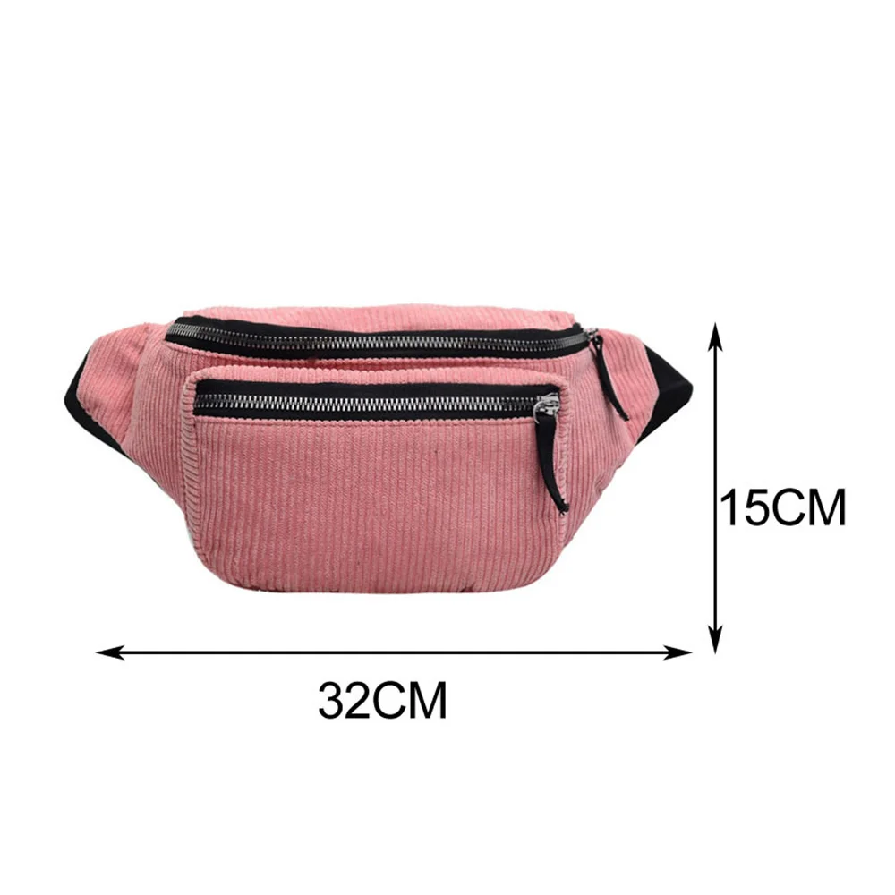

Women Corduroy Waist Bag Ladies new Designer Canvas Fashion travel Money Phone Chest Banana Bag Female Bum Belt Bags