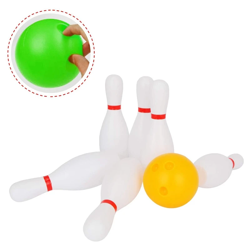 Kids Bowling Set Toy Includes 10x Classical White Pins and 2x Balls Indoor Outdoor Games for Children's | Игрушки и хобби