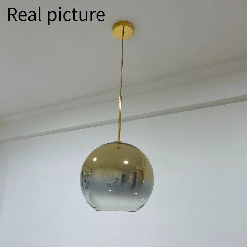 

Nordic Gold Gradient Glass Pendant Lamp Bedroom Bedside Chandelier Living Room Dining Room Home Decor Fixture Indoor Lighting