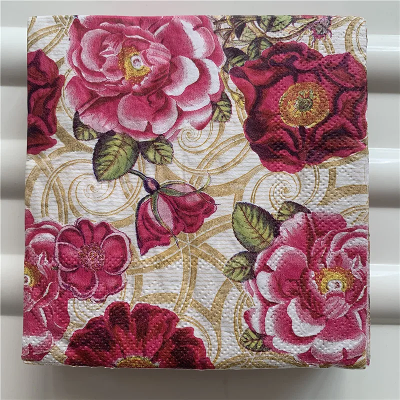 25 см бумажная салфетка для декупажа свадебной ткани элегантный фиолетовый синий