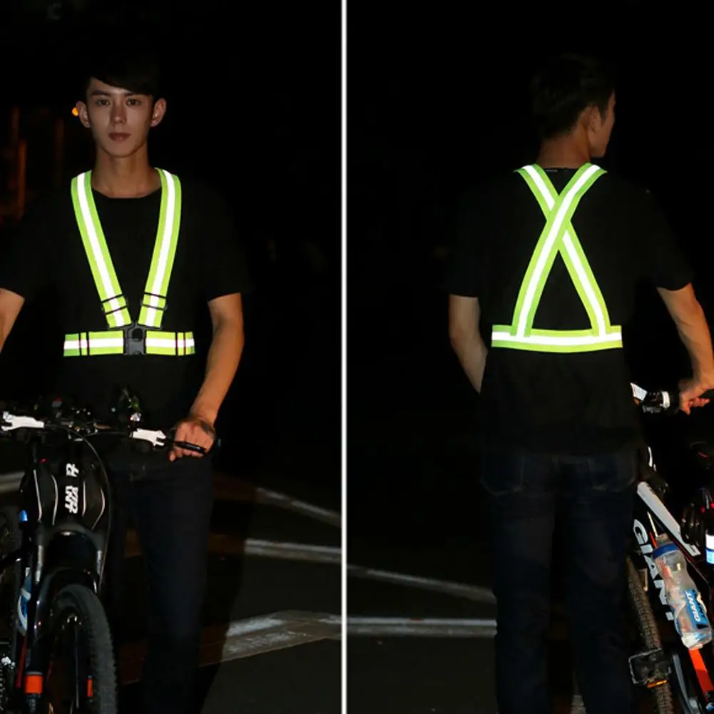 

Unisex Outdoor Cycling Safety Protective Vest Multi Adjustable Outdoor Safety Visibility Reflective Vest Night Running Jogging