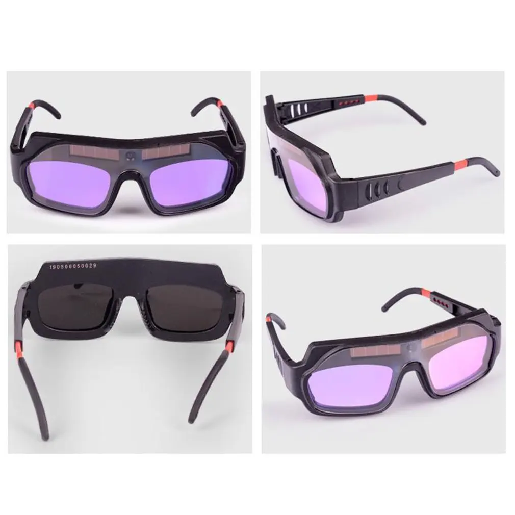 

Solar Automatic Dual Frequency Dimming Welding Glasses Anti-Glare Goggles Argon Arc Welding Glasses Integrated Lens