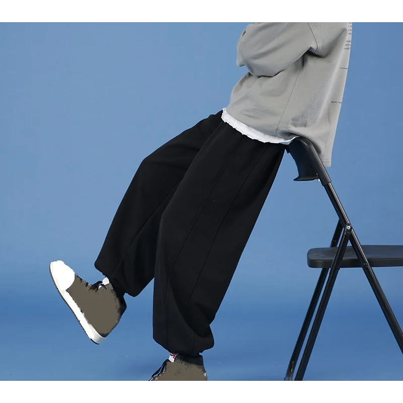 

Летние мужские свободные брюки корейский стиль тренд большого размера девять точек спортивные брюки с эластичным поясом осень цвет
