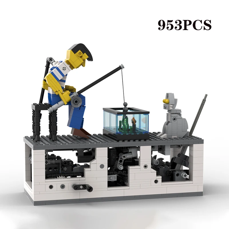 

Детская игрушка, строительные блоки MOC Technology, инновационный рыбак, рыбалка, автоматические блоки, сборная игрушка, набор кирпичей, детские п...