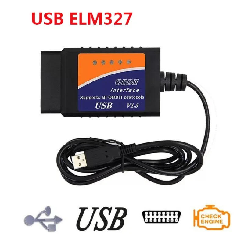Диагностический сканер MINI USB ELM327 V1.5 OBD2 автомобильный диагностический интерфейс