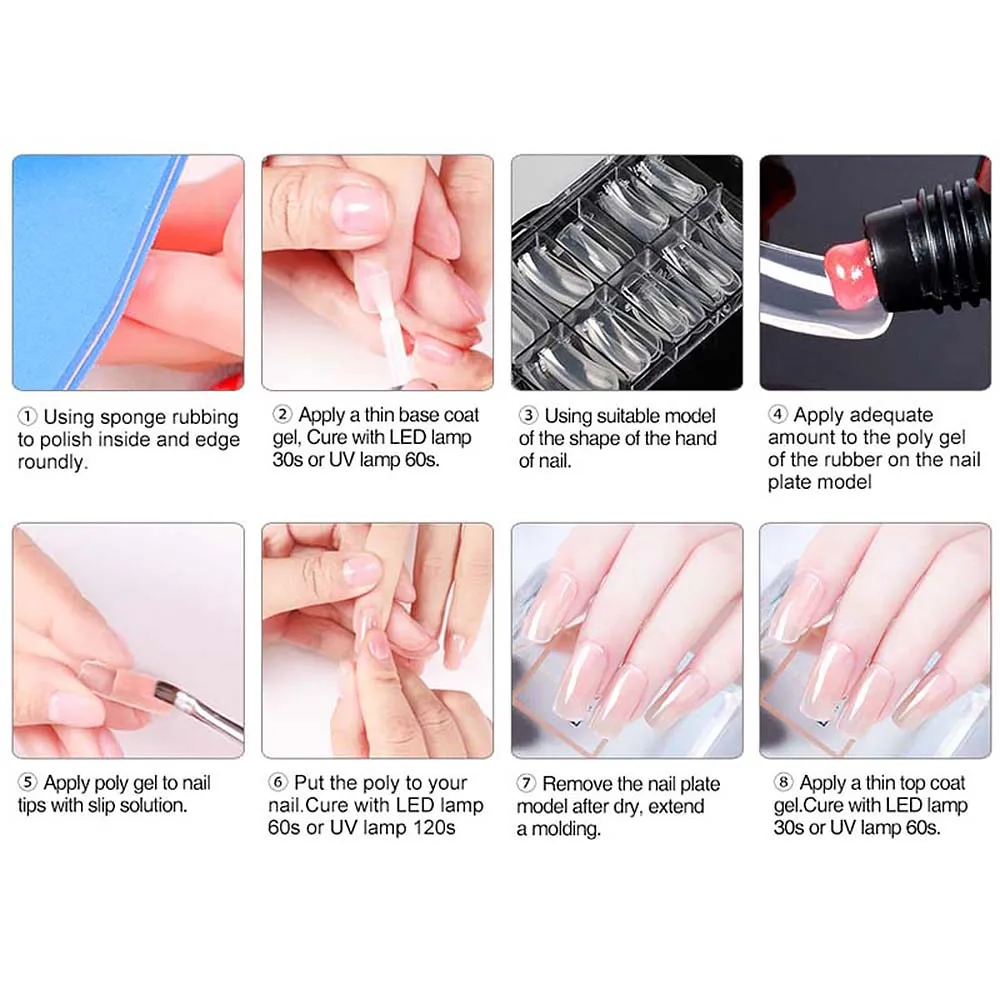 Набор для французского маникюра 3 цвета форма ногтей Кристальный УФ гель 48 шт.