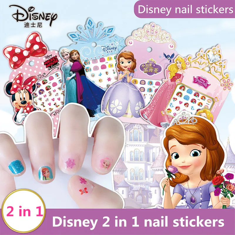 Мультяшные Стикеры для ногтей Disney наклейки Холодное сердце Эльза и Анна