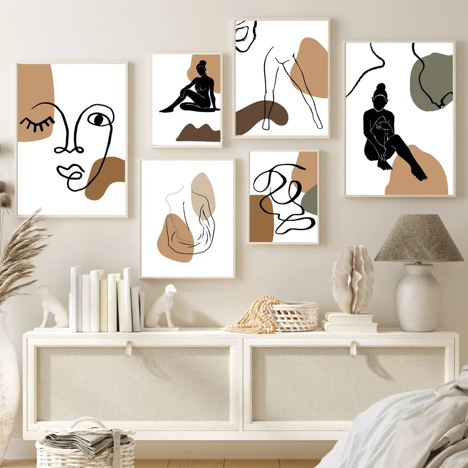 

Abstract Line Color Block Naked Girl Body Wall Art Canvas Painting Nordic Posters And Prints Wall Picture For Living Room Decor