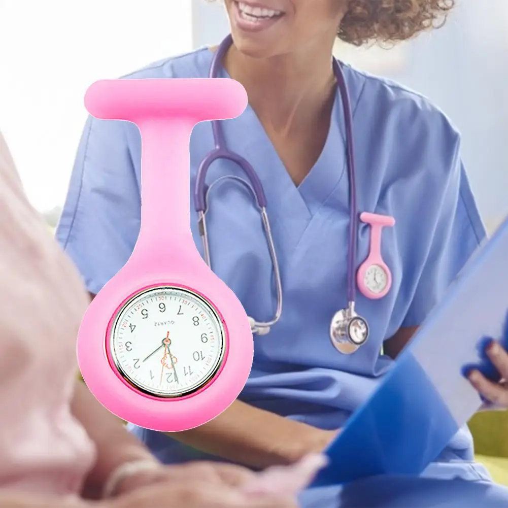 

Silicone Nurse Watch Women Pocket Silicone Quartz Movement Lapel Medicals Clock Gift for Nursing Doctor FOB Pocke Watch Broocht