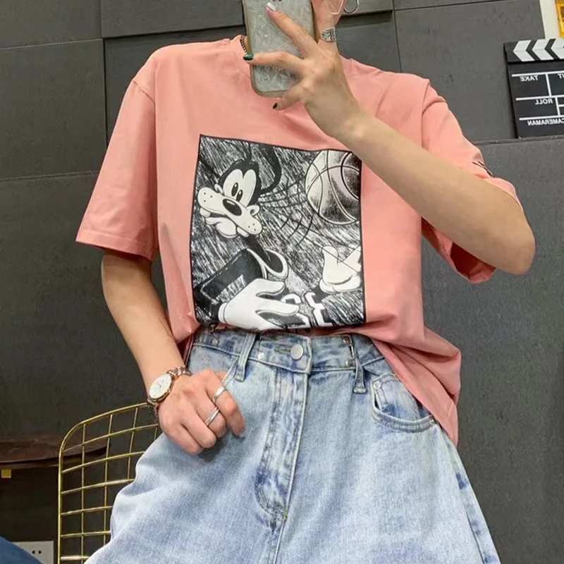 

Disney 2021 Mickey T-shirt short sleeve Korean sketch Joker students loose leisure retro Harajuku T-shirt combi and bodysuits