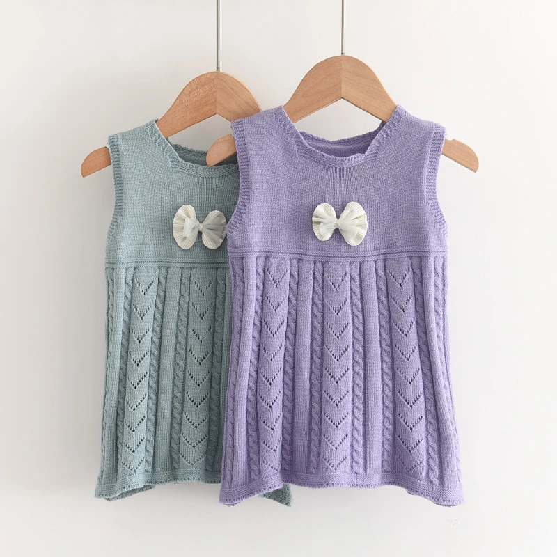 

Милое осенне-зимнее платье для девочек, детская одежда, детские платья для девочек Вечерние вечернее платье, вязаный свитер с бантом, платье...