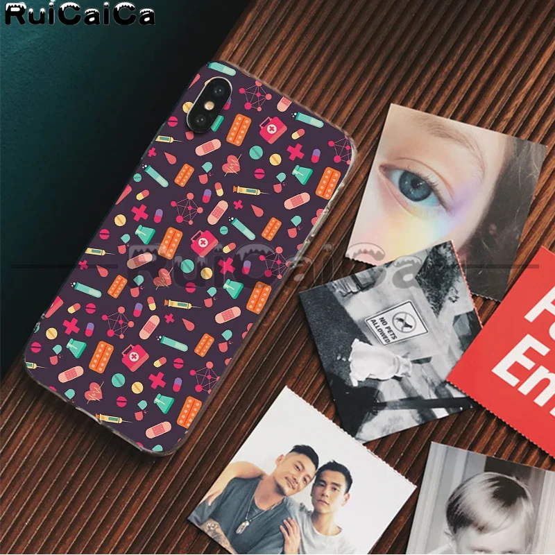 RuiCaiCa медицинский чехол для телефона, чехол для Apple iPhone 8 7 6 6S Plus X XS MAX 5 5S SE XR 11 11pro
