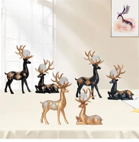 1 pair elk resin decorative crafts statue living room home desktop decoration art gift