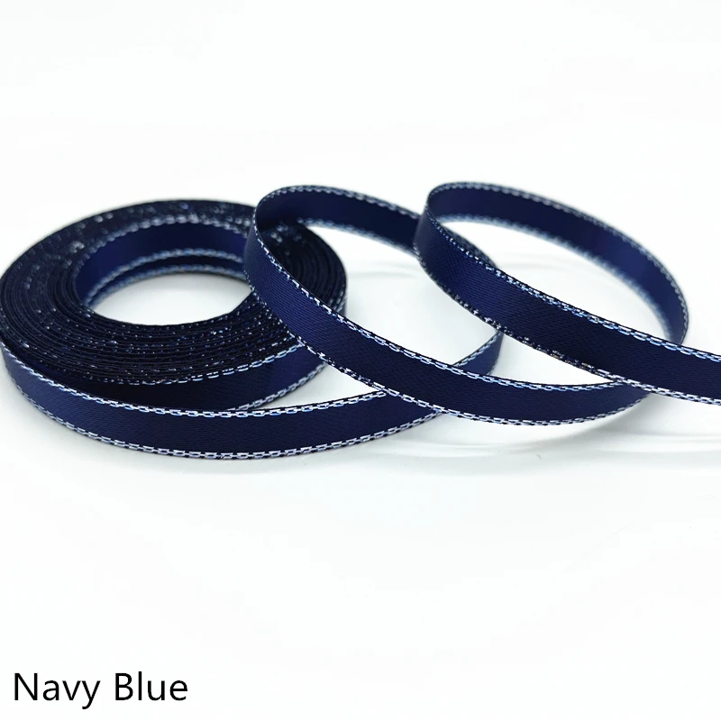 5 ярдов/партия атласная лента с металлическими краями 6 мм | Дом и сад