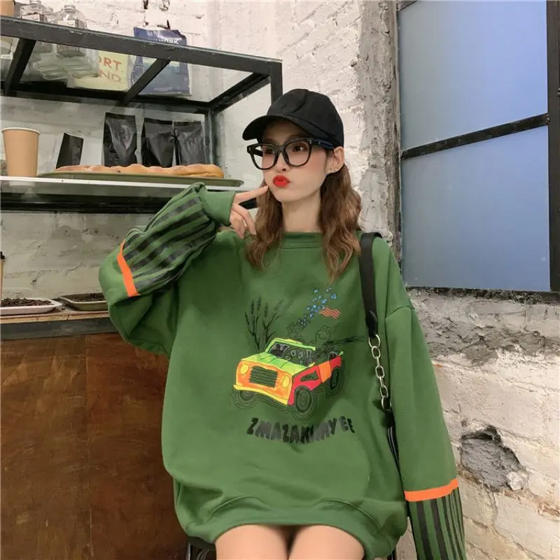 Женское осеннее бархатное худи с длинным рукавом и круглым вырезом | Женская