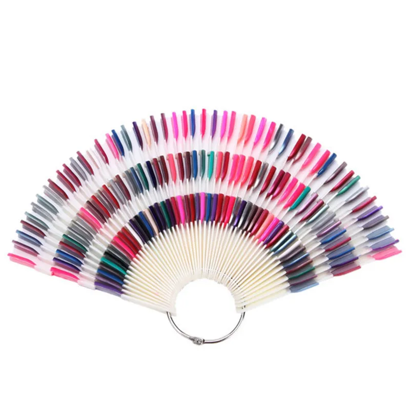 

50Pcs Practical Fan Nail Polish Display Art New DIY Gel Color Palette Nails Color Card Manicure Makeup Tools Nail Art