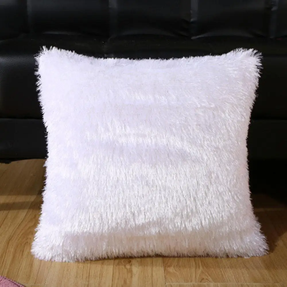 

Nordic Furniture Decorative Pillowcase 43*43cm Cushion Cover Soft Fluffy Cushion Pillowcase Cover Fur Plush Z7W8