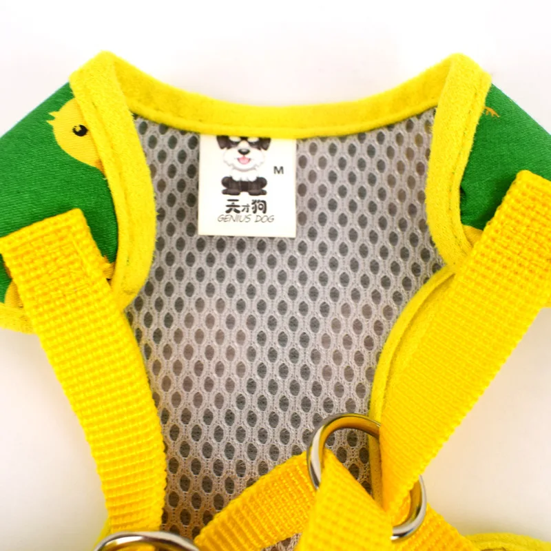 Шлейка для домашних животных хлопковая дышащая сетчатая жилетка с мультяшным