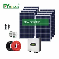 2kw grid tie solar panel system solar power system pv solar panel kit on grid solar generator for home
