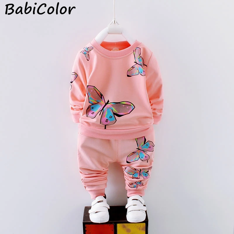 Комплекты одежды для маленьких девочек Милые комплекты с героями мультфильмов