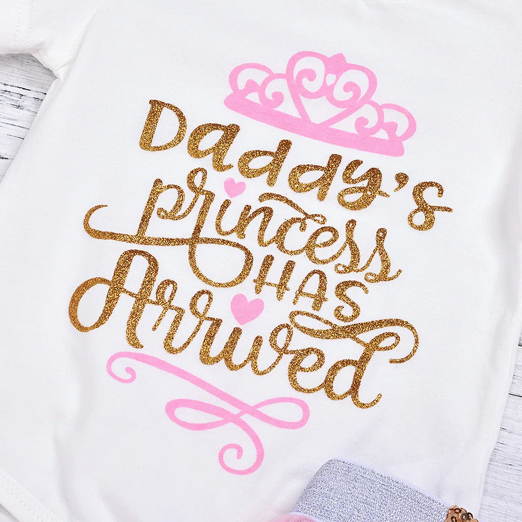 Одежда для маленьких девочек новорожденных с круглым вырезом и короткими