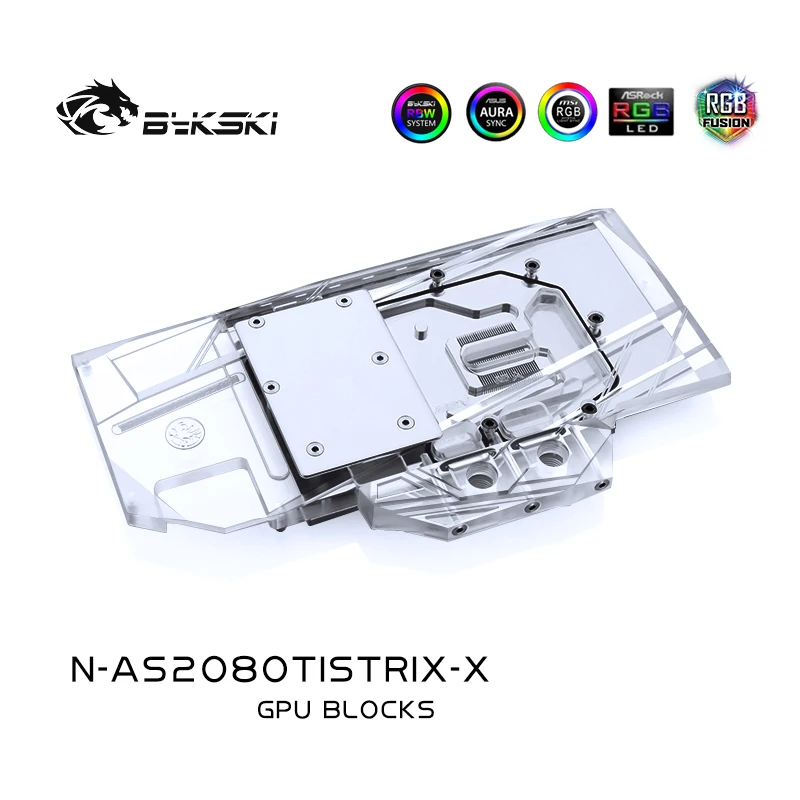 Bykski N-AS2080TISTRIX-X полноэкранная Графическая карта блок водяного охлаждения для Asus Rog