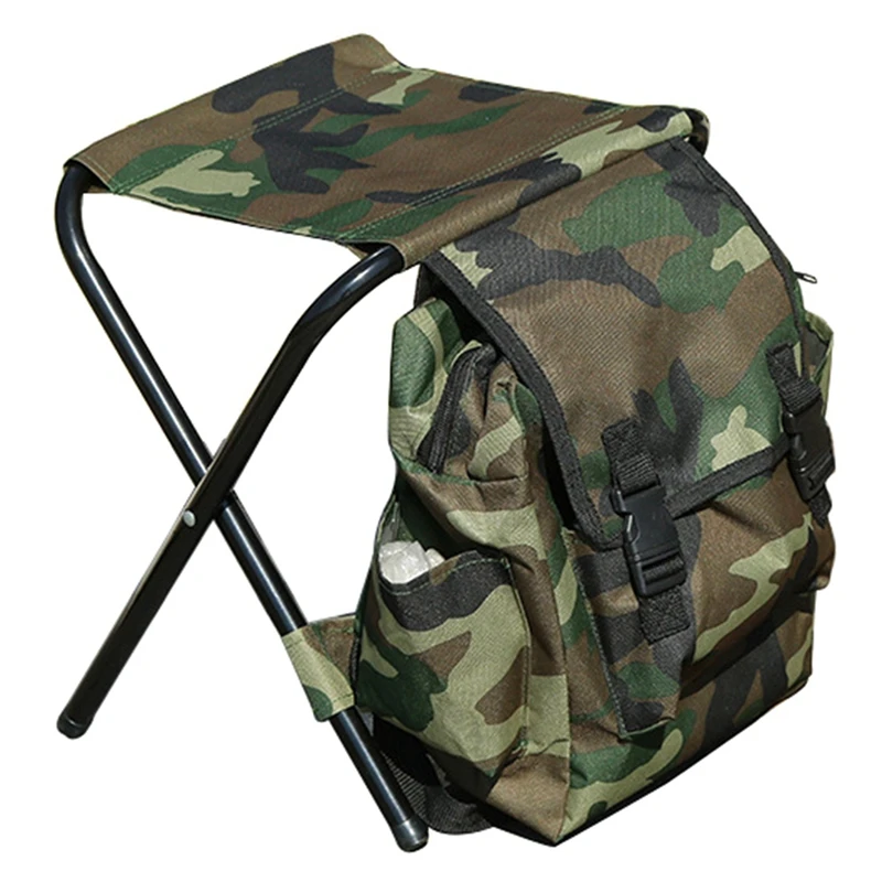 

Складное рыболовное кресло, рюкзак, камуфляжная ткань Оксфорд и металлическая трубка, портативная двухфункциональная сумка для рыбалки и с...