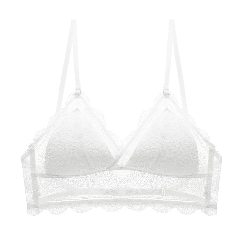 

Sexy Lace Bra Deep U Backless Bralette Triangular Soft Seamless Underwear Women Low Back Transparent Bras Biustonosz Tank Tops