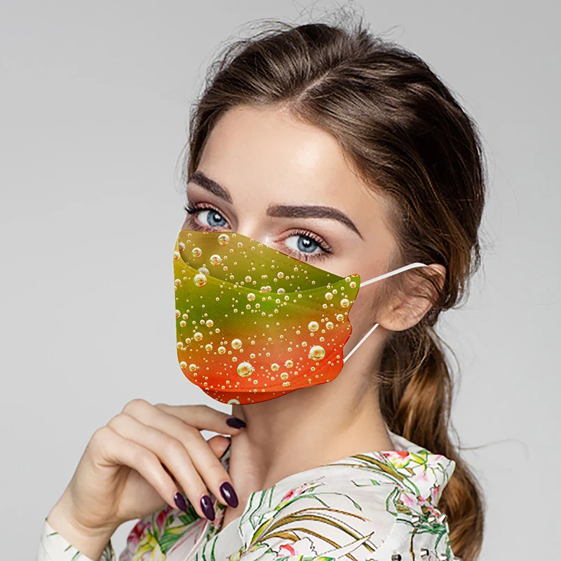 

Маска для лица с рисунком рыбы для взрослых, маски из нетканого материала, многослойная одноразовая маска для лица, яркая популярность