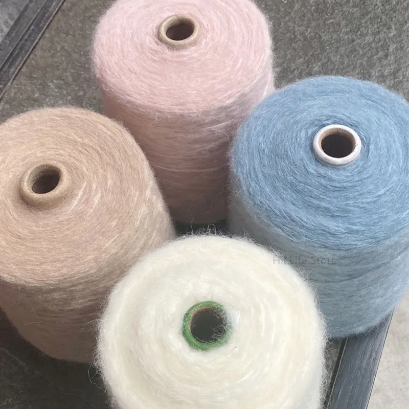 

500G/group 2mm Hollow Thick Yarn Wool Mohair Knitting Yarn Warm and Soft DIY Hand-knitted Sweater Scarf Group Yarn
