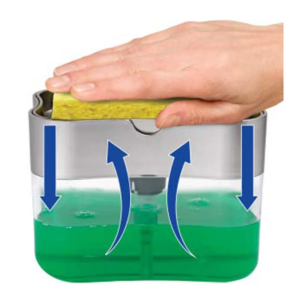 2-in-1 Sponge Rack Soap Dispenser 13 Ounces Pump & Caddy Bathroom Kitchen Organizer Household Cleaning Accessories | Дом и сад