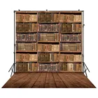 Фон для фотосъемки с изображением книжной полки библиотеки выпускного сезона назад в школу фон для фотостудии