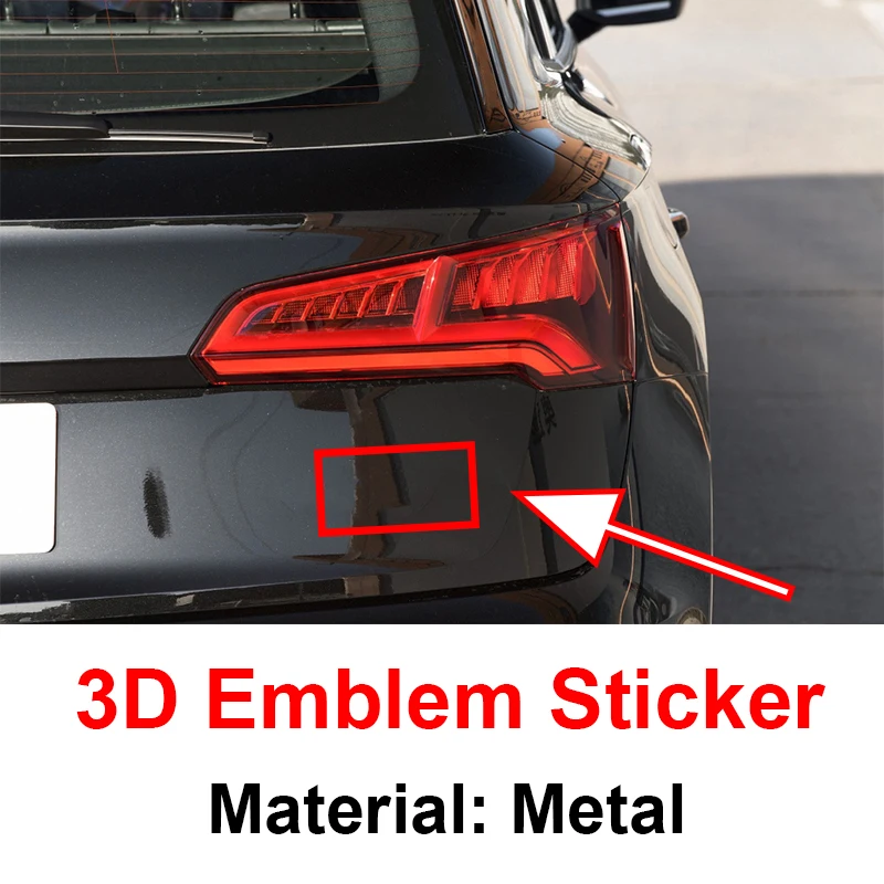 

1pcs Car 3D Emblem Trunk Sticker For Audi Quattro TT J8 B8 A1 A3 A4 B5 B6 B7 A5 A6 Q5 Q7 4L R8 C5 C6 C7 A7 A8 D3 D4 Q3 42 8U