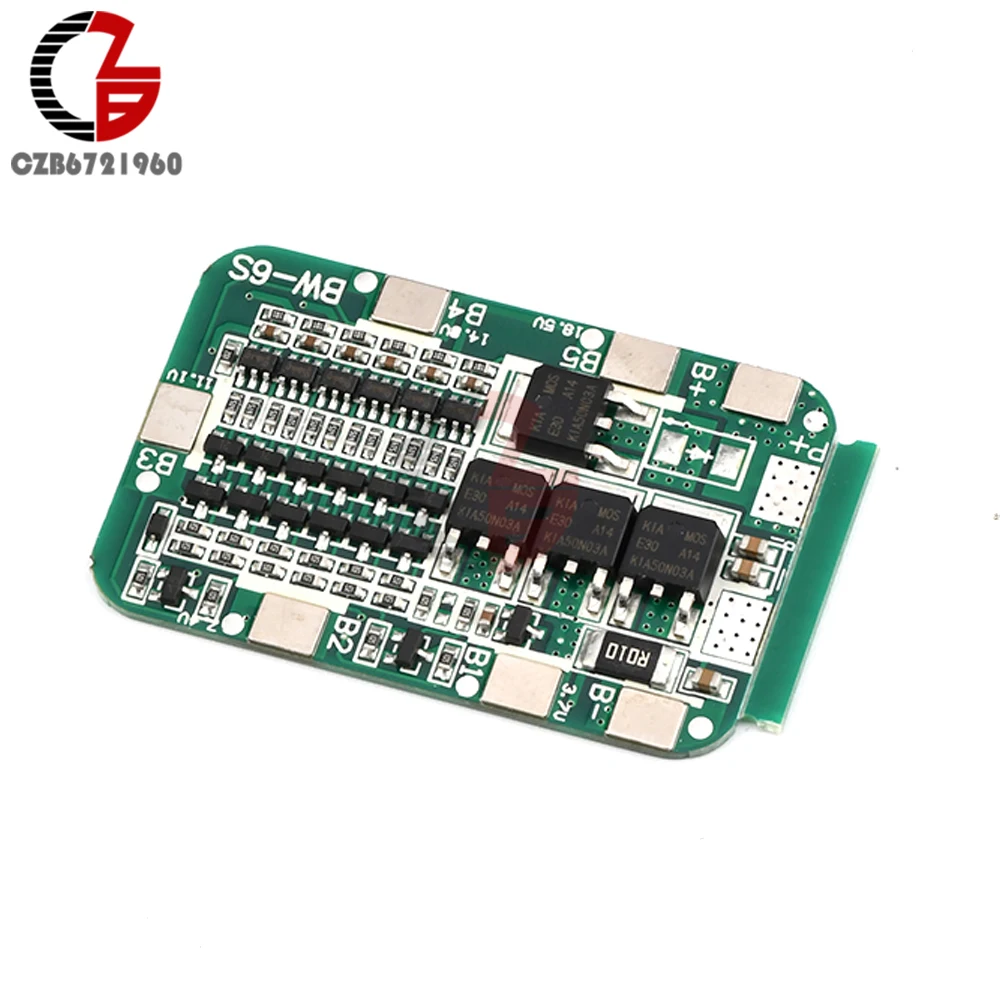 6S 15A BMS Защитная печатная плата для 6 упаковок литий-ионных батарей 18650 |