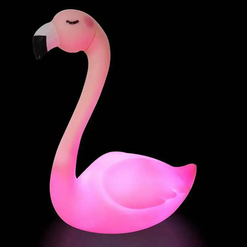 Светодиодный светильник Розовый фламинго торт Топпер украшения С Днем Рождения