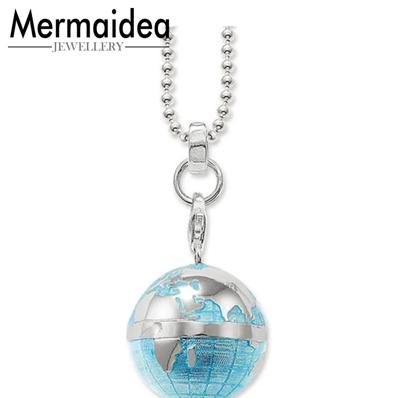 Подвеска с голубым земным шаром из бисера ожерелья для женщин и мужчин