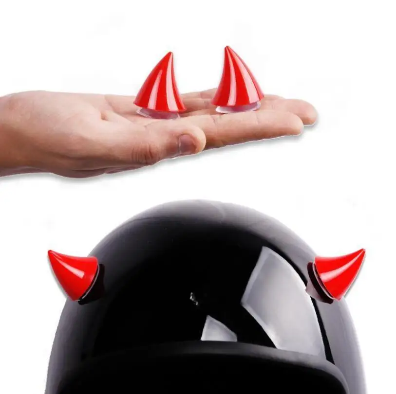 

2PCS Motorcycle Helmet Corner Plastic Resilient Silicone Suction Cup Soft Horn Decoration Headwear Rubber Horn