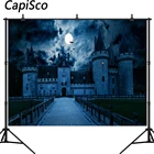 Capisco Хэллоуин Ночная фотография фон небо летучие мыши Готический привидённый замок фон Хеллоуин вечерние фото студия реквизит