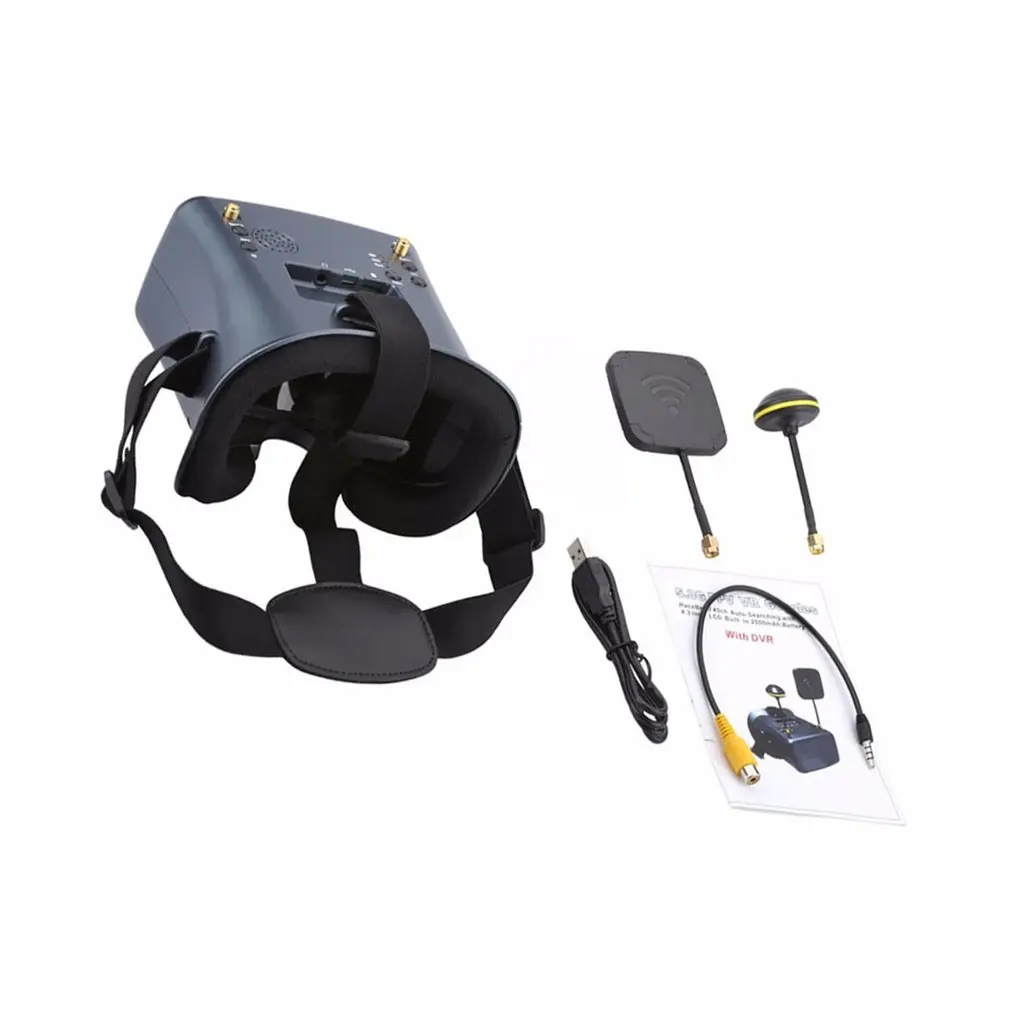 LS 008D 5 8G FPV Googles 3D очки 40CH с батареей 2000mA DVR разнообразие для RC модели 92% прозрачные