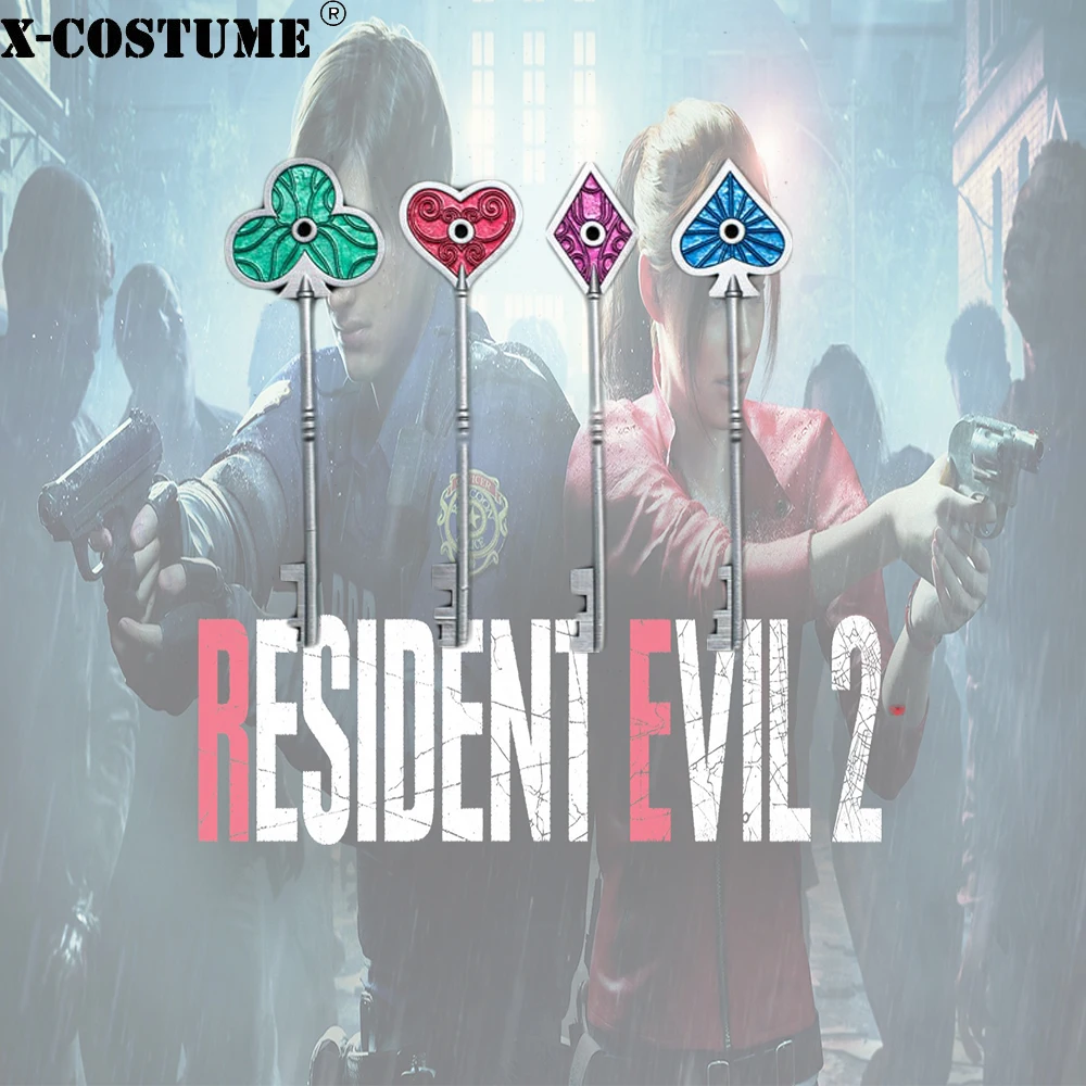 Набор ключей XCOSER Biohazard RE: 2 Remake RPD 4 шт. аксессуары для косплея подарок на Хэллоуин