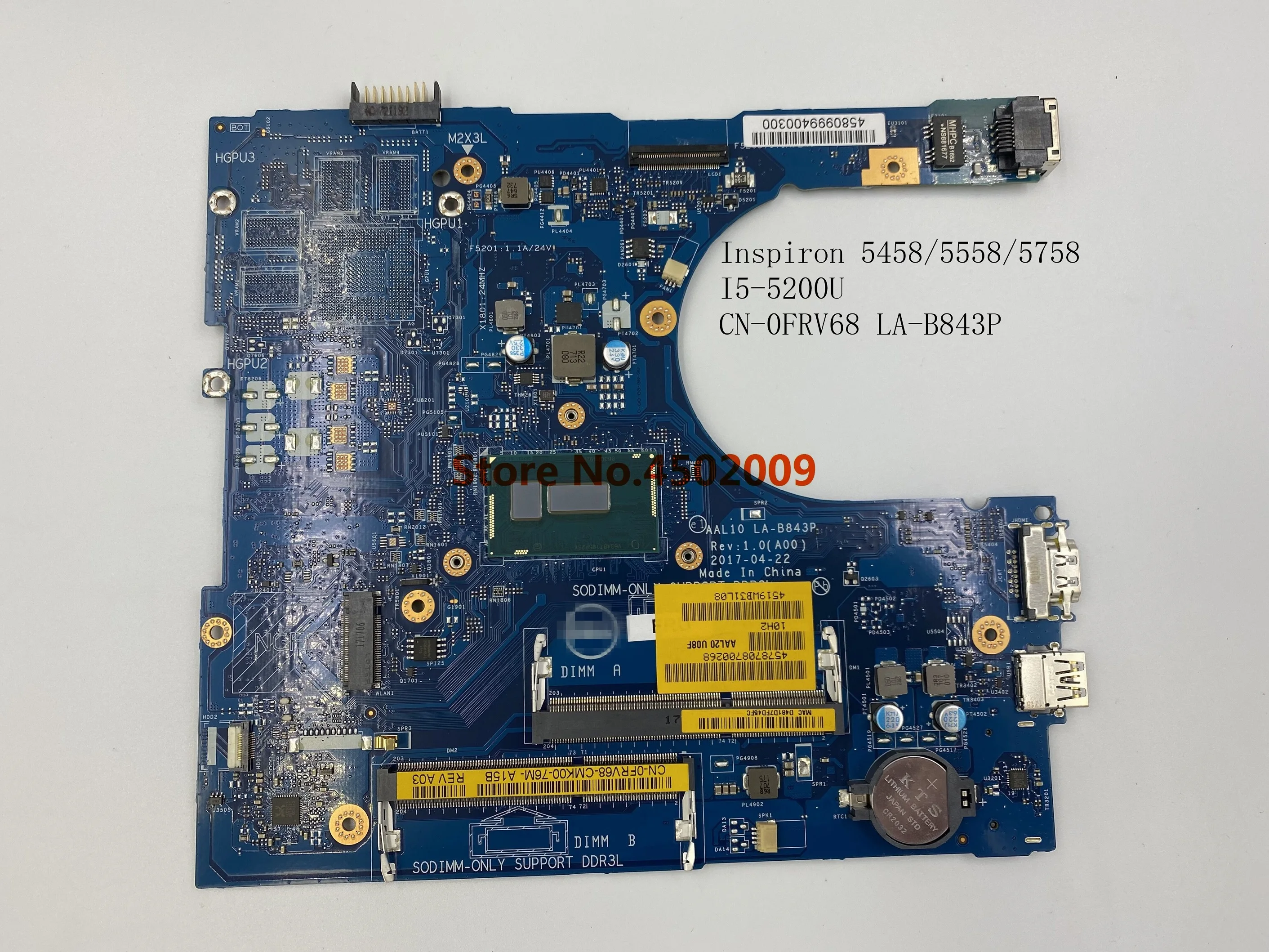 CN-0FRV68 для dell Dell Inspiron 5458 5558 5758 материнская плата ноутбука с LA-B843P 0FRV68 FRV68 100%