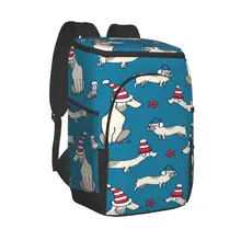 Picnic Cooler Backpack Christmas Dogs Waterproof Thermo Bag Refrigerator Fresh Keeping Thermal Insulated Bag