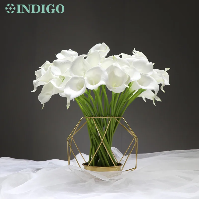 

(35 шт.) искусственная белая Calla Real Touch Calla Lily декоративное искусственное цветочное украшение для стола-индиго