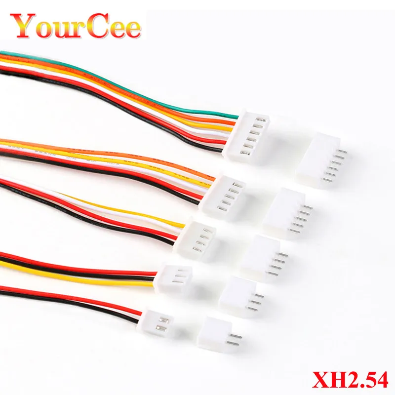 

10 комплектов, JST XH2.54 XH 2,54 мм, коннектор для кабеля, 2/3/4/5/6 контактов, Штекерный разъем, 200 мм, провод 26AWG