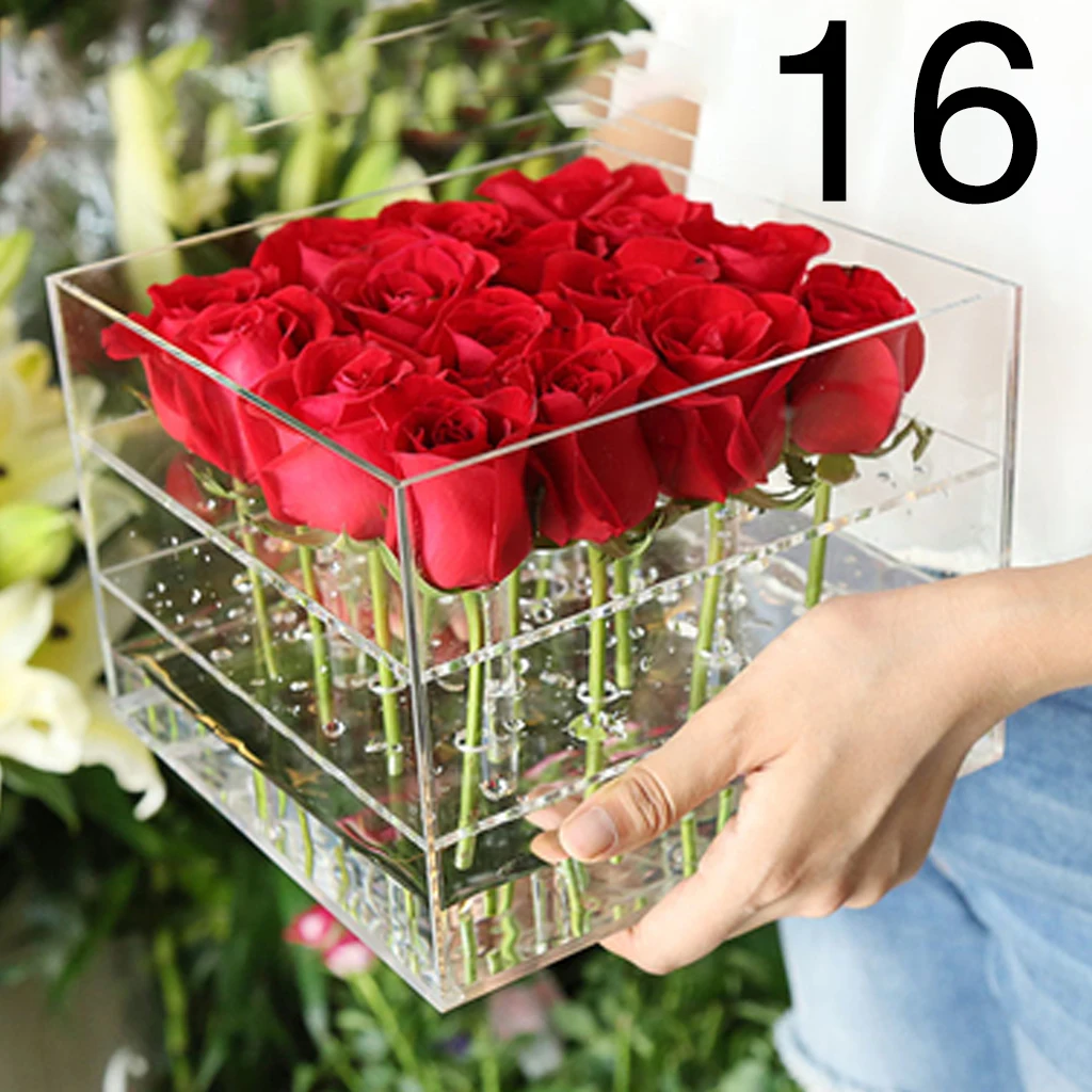 Акриловый прозрачный органайзер для макияжа Подарочная коробка конфет с цветами