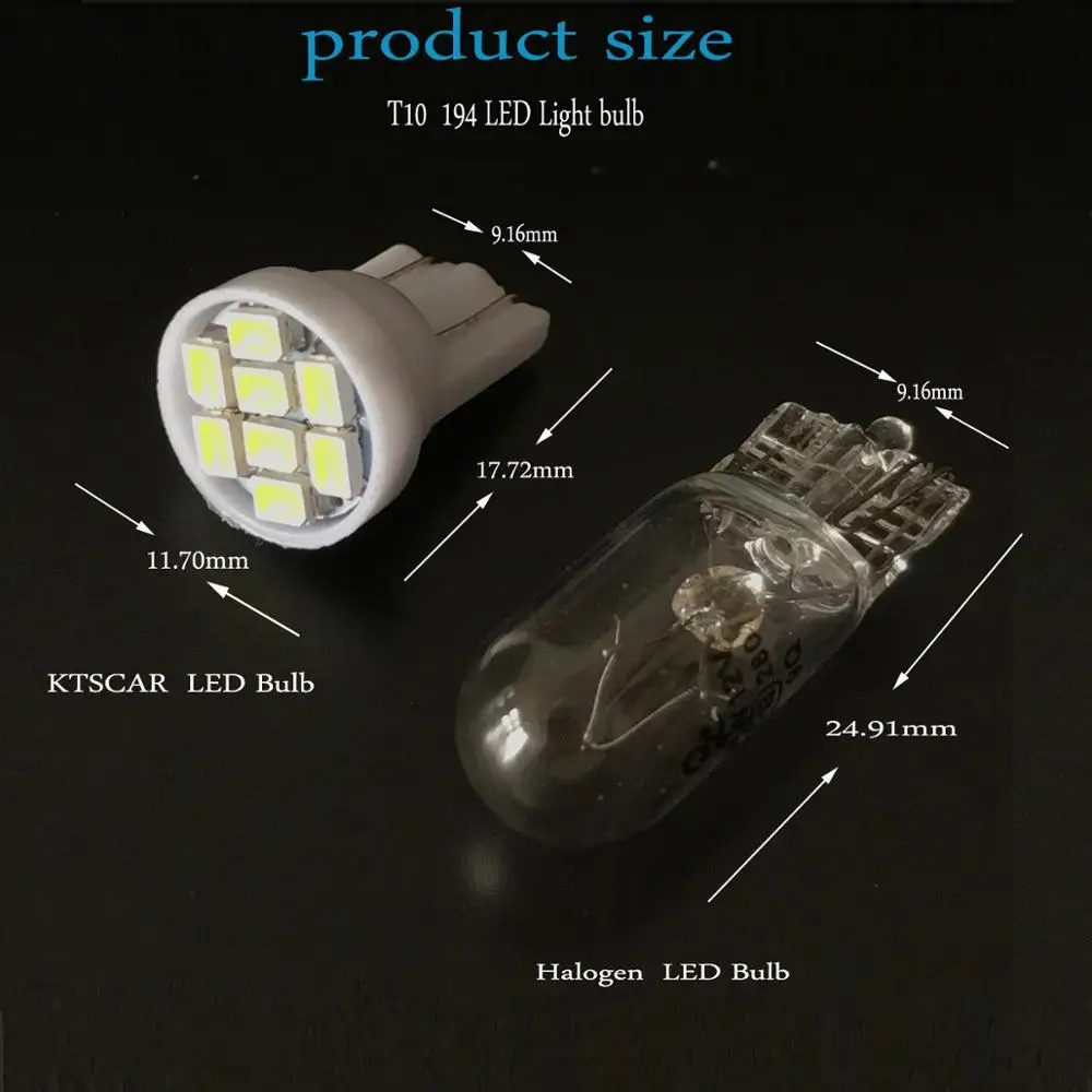 500 шт. T10 8 SMD 1206 светодиодов 194 168 192 W5W 3020 автомобильные клиновидные лампы белого и