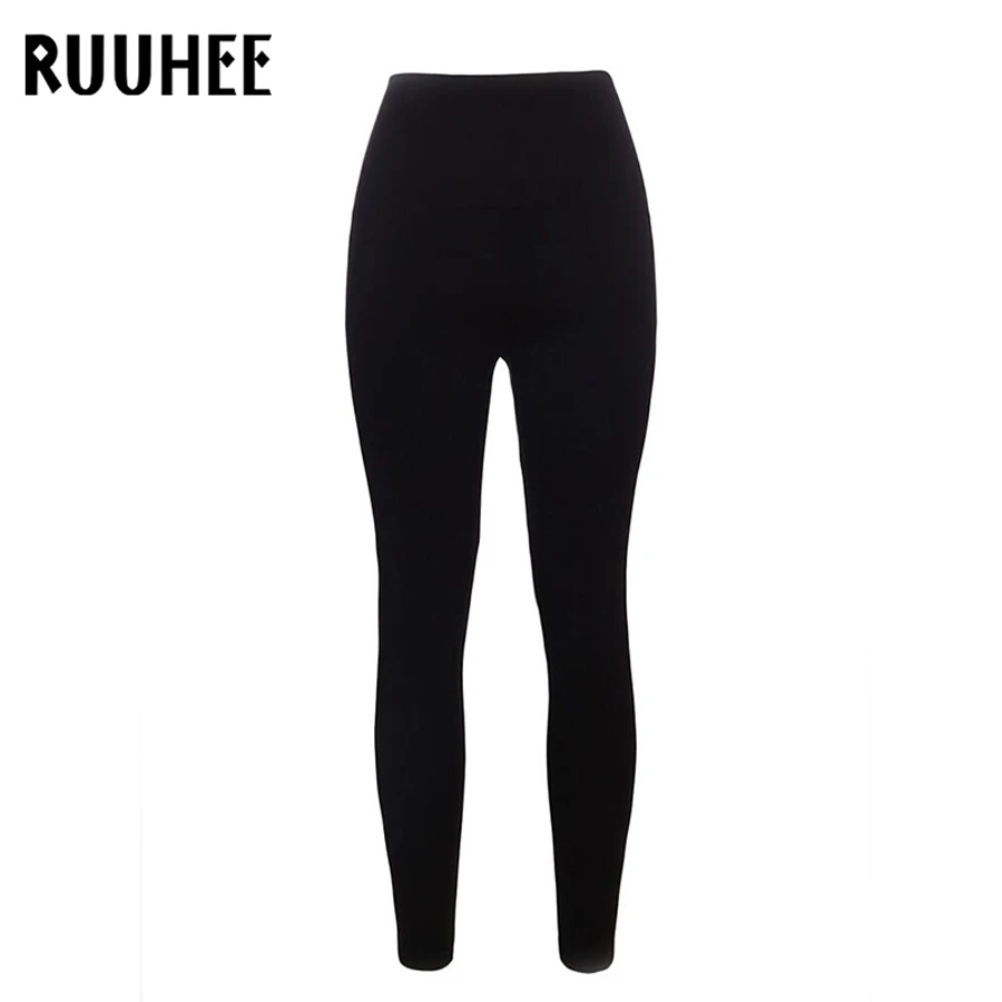 RUUHEE плотные однотонные леггинсы спортивные женские спортивные штаны с высокой талией тренировочные брюки для йоги леггинсы для спортзала кружевные тонкие пуш-ап леггинсы