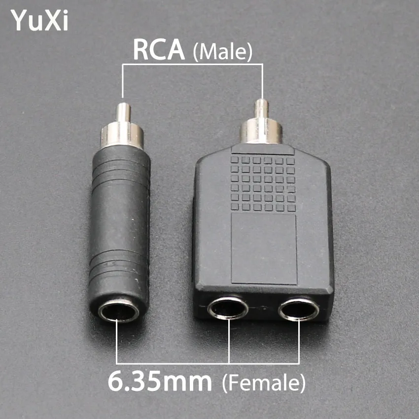 Штекер YuXi RCA на гнездо 6 35 мм аудиоадаптер штекер двойной Женский конвертер