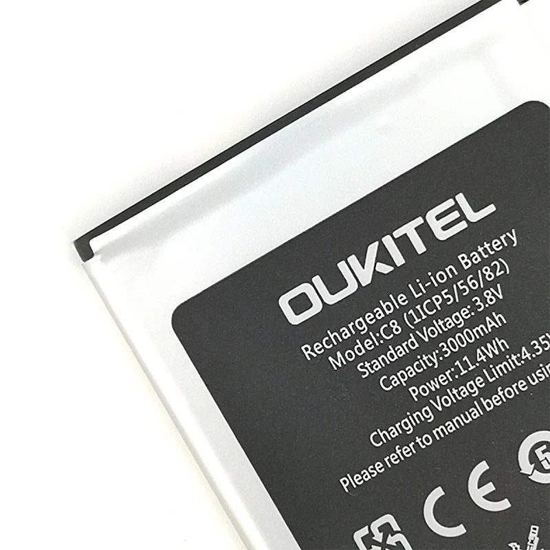 100% реальный 5 шт. 2000 мАч C8 (1ICP5/56/82) аккумулятор для смартфона Oukitel дюйма